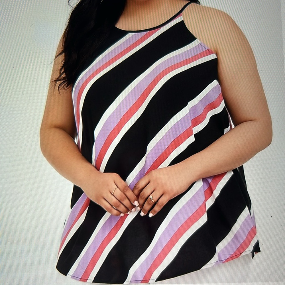 Torrid Top Cami Stripe High Neck Size 4X